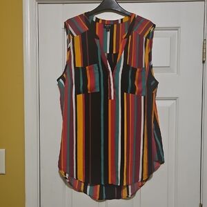 Torrid " Harper" Multicolor Striped Sleeveless Blouse
